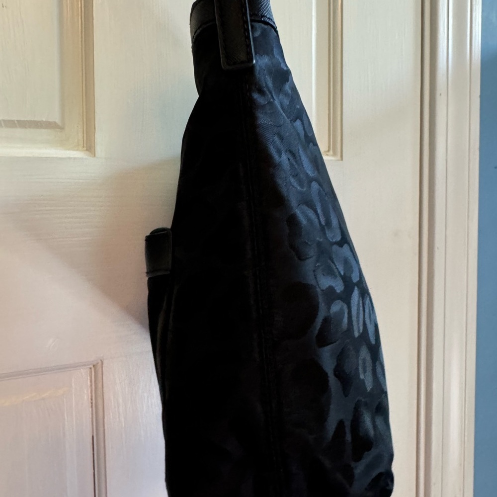 Michael Kors Morgan Leopard Nylon & Leather Medium Messenger Crossbody Bag - Picture 8 of 17